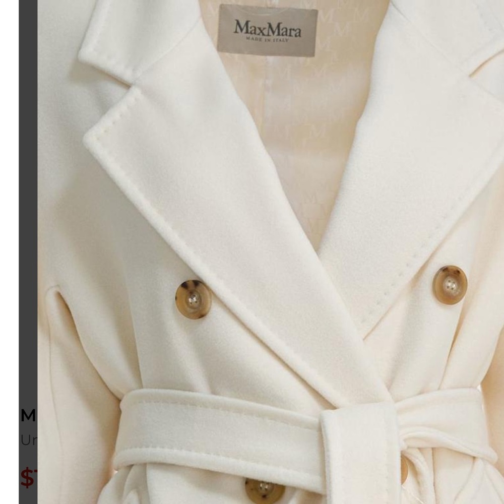 Max Mara 101801 Icon Coat – Ivory / Cream – Brand New with Tags